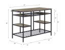 ACME Lona Kitchen Island, Rustic Oak & Black Finish AC00325