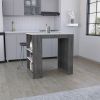 TUHOME Portree Kitchen Island with 3-Side Shelves