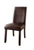 Luxurious Feel Transitional 2pcs Side Chairs Dark Walnut Leatherette Cushion Seat Kitchen Dining Room Furniture Parson Chairs