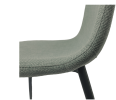 Dining Chairs Set of 4,Modern Kitchen Dining Room Chairs,Upholstered Dining Accent Chairs in linen Cushion Seat and Sturdy Black Metal Legs(Light Gree
