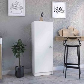 DEPOT E-SHOP Uluru Kitchen Pantry, Single Door Cabinet, Four Interior Shelves, White