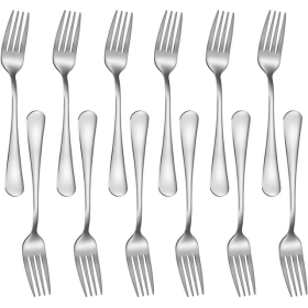 Cibeat Dinner Forks, 12 Pcs 6.7" Forks, Premium Food Grade Stainless Steel Silverware Forks, Table Forks, Flatware Forks, Mirror Finish & Dishwasher S