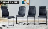 Artificial leather cushioned seats, dining chairs. Dining Room - Living Room Chair. Soft padded chair with metal legs, suitable for kitchen, living ro