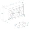 55.91" Large Farmhouse Buffet Cabinet Storage Sideboard with 2 Drawers and 4 Doors for Dining Living Room Kitchen Cupboard-White