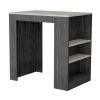 TUHOME Portree Kitchen Island with 3-Side Shelves