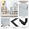 Equipped with faux leather cushioned seats - living room chairs with black metal legs, suitable for kitchen, living room, bedroom, and dining room cha