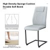 Equipped with faux leather cushioned seats - living room chairs with black metal legs, suitable for kitchen, living room, bedroom, and dining room cha
