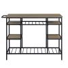 ACME Lona Kitchen Island, Rustic Oak & Black Finish AC00325