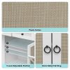 Tilt Out Trash Cabinet, Rattan Kitchen Trash Can Cabinet with 3 Drawers and 2 Doors, Wooden Freestanding Storage Cabinet with Adjustable Shelf for Kit