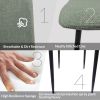 Dining Chairs Set of 4,Modern Kitchen Dining Room Chairs,Upholstered Dining Accent Chairs in linen Cushion Seat and Sturdy Black Metal Legs(Light Gree