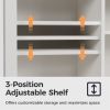 Adjustable Modern Barn Door Bar White Sideboard Storage Liquor Cabinet For Kitchen Dining Living Room