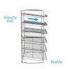6-Tier Gravity Fed Canrack Kitchen Cabinet Organizer, 15.6" L x 11.75" W x 23.25" H, Silve