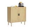 Kitchen storage cabinets with rattan decorative doors, buffets, wine cabinets, dining rooms, hallways, cabinet console tables, Natural, 31.5''W X 15.8