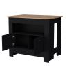 Amelia Black 2-Door Kitchen Island
