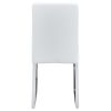 Modern Dining Chairs Set of 4 High Back Kitchen Chair with Stainless Legs 4 Piece PU Leather Chairs with Padded Seat for Dining Room Living Room Resta