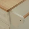 Kitchen Island & Kitchen Cart, Mobile Kitchen Island, Rubber Wood Top, Big & Adjustable Shelf Inside Cabinet for Different Utensils, Luxury Design Fit