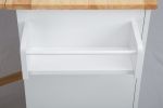 Kitchen Island & Kitchen Cart, Mobile Kitchen Island with Extensible Rubber Wood Table Top,adjustable Shelf Inside Cabinet,3 Big Drawers, with Spice R