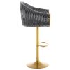 Bar Stools Set of 2,Counter Height Bar Stools,Velvet Swivel Bar Stool for Kitchen Island,Bar Pub DRAKGREY