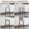 Elegant Lifestyle Modern Bar Stools,Velvet Upholstered Barstools with Back,Set of 2 Bar Chairs for Kitchen Living Room