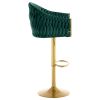 Bar Stools Set of 2,Counter Height Bar Stools,Velvet Swivel Bar Stool for Kitchen Island,Bar Pub GREEN