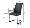 Contemporary Dark Gray Set of 2pc Side Chairs Kitchen Dining Room Metal U-Shaped Base Leatherette Padded Cushions Parsons Style Chair