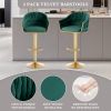Bar Stools Set of 2,Counter Height Bar Stools,Velvet Swivel Bar Stool for Kitchen Island,Bar Pub GREEN