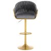 Bar Stools Set of 2,Counter Height Bar Stools,Velvet Swivel Bar Stool for Kitchen Island,Bar Pub DRAKGREY