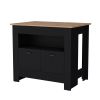 Amelia Black 2-Door Kitchen Island