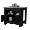 Amelia Black 2-Door Kitchen Island