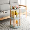Storage Shelf, 360¬∞ Rotating Bookshelf, 3 Tier Bookcase w/ Large-Capacity Storage Space, Multifunctional Storage Rack, Compact Design, Standing Shelf