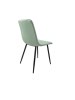 Dining Chairs Set of 4,Modern Kitchen Dining Room Chairs,Upholstered Dining Accent Chairs in linen Cushion Seat and Sturdy Black Metal Legs(Light Gree