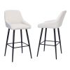 Elegant Lifestyle Modern Bar Stools,Velvet Upholstered Barstools with Back,Set of 2 Bar Chairs for Kitchen Living Room