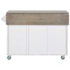 Retro Mountain Wood 47"D Kitchen Island with Drop Leaf, Farmhouse Kitchen Island on Wheels with Internal Storage Rack, Rolling Kitchen Cart with Towel