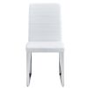 Modern Dining Chairs Set of 4 High Back Kitchen Chair with Stainless Legs 4 Piece PU Leather Chairs with Padded Seat for Dining Room Living Room Resta