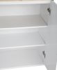 Kitchen Island & Kitchen Cart, Mobile Kitchen Island with Extensible Rubber Wood Table Top,adjustable Shelf Inside Cabinet,3 Big Drawers, with Spice R