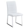 Modern Dining Chairs Set of 4 High Back Kitchen Chair with Stainless Legs 4 Piece PU Leather Chairs with Padded Seat for Dining Room Living Room Resta