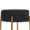 24" Tall, Round Bar Stools, Set of 2 - Contemporary upholstered dining stools for kitchens, coffee shops and bar stores - Includes sturdy hardware sup