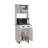 Salem Kitchen Pantry with 2 Cabinets, 2 Open Shelves, and Drawer