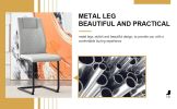 Equipped with faux leather cushioned seats - living room chairs with black metal legs, suitable for kitchen, living room, bedroom, and dining room cha