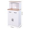 Wooden Kitchen Cabinet White Pantry Storage Microwave Cabinet with Storage Drawer