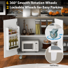 Retro Mountain Wood 47"D Kitchen Island with Drop Leaf, Farmhouse Kitchen Island on Wheels with Internal Storage Rack, Rolling Kitchen Cart with Towel