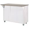 Retro Mountain Wood 47"D Kitchen Island with Drop Leaf, Farmhouse Kitchen Island on Wheels with Internal Storage Rack, Rolling Kitchen Cart with Towel