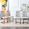 Equipped with faux leather cushioned seats - living room chairs with black metal legs, suitable for kitchen, living room, bedroom, and dining room cha