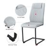Equipped with faux leather cushioned seats - living room chairs with black metal legs, suitable for kitchen, living room, bedroom, and dining room cha
