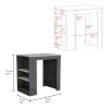 TUHOME Portree Kitchen Island with 3-Side Shelves