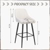 Elegant Lifestyle Modern Bar Stools,Velvet Upholstered Barstools with Back,Set of 2 Bar Chairs for Kitchen Living Room