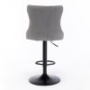 A&A Furniture,Swivel Velvet Barstools Adjusatble Seat Height from 25-33 Inch,17.7 inch base, Modern Upholstered Bar Stools with Backs Comfortable Tuft