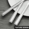 Bestdin 24 Pieces Forks Set, 7.8" Stainless Steel Forks Cutlery Set, Texture Design Square Handle Mirror Polished Dinner Fork, Metal Fork for Home Kit