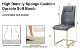 Comes with faux leather cushioned seats, living room chairs with metal legs, suitable for kitchen, living room, bedroom, and dining room side chairs,