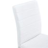 Modern Dining Chairs Set of 4 High Back Kitchen Chair with Stainless Legs 4 Piece PU Leather Chairs with Padded Seat for Dining Room Living Room Resta